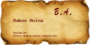 Babos Anina névjegykártya